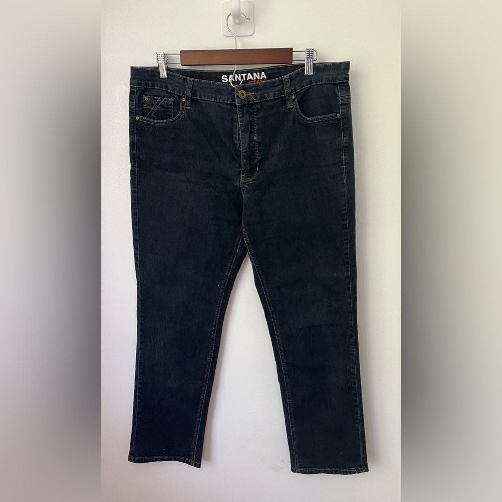 Santana Jeans Women’s Jeans Dark Wash Distressed Straight Leg Relaxed Fit 14x30